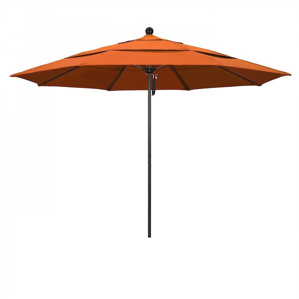 California Umbrella 11' Black Aluminum Market Patio Umbrella, Sunbrella Tuscan 194061333334 - main
